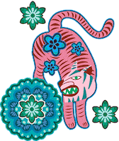 Jungle Feline Sticker by CATALINA ESTRADA