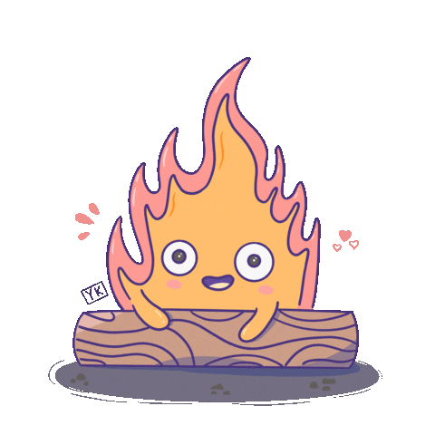 Yeseniakarina_ kawaii fire pastel fuego Sticker