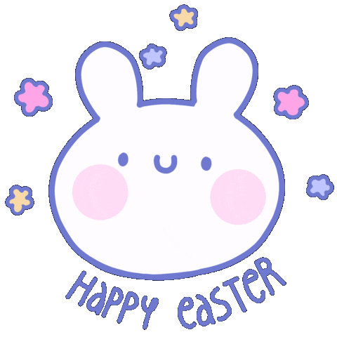 Bunny Happy Easter Sticker by paulapastela
