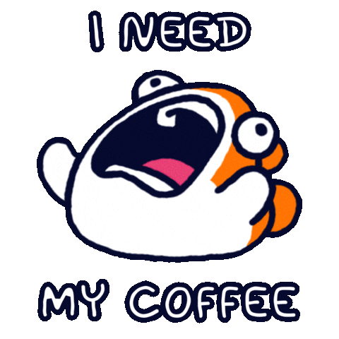 Coffee Yelling Sticker