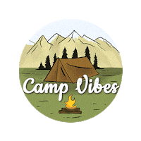 YKRA sun vibes camping mountains Sticker