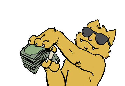 Cat Money Sticker by Ratchetón