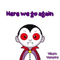 Here We Go Again Halloween Sticker by VeeFriends