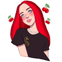 Red Hair Smile Sticker