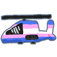escargoog queer trans transgender helicopter Sticker