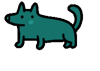 Pet Me Black Dog Sticker by Andreea Illustration