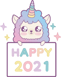 New Year Unicorn Sticker