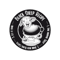 weirdolight happy coffee black animal Sticker