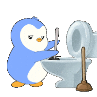 Penguin Cleaning Sticker by Pudgy Penguins