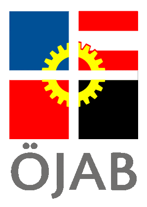 oejab_at giphyupload logo blue red Sticker