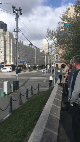 Melbourne Police Taser Person Seen Driving Erratically in Melbourne's Federation Square