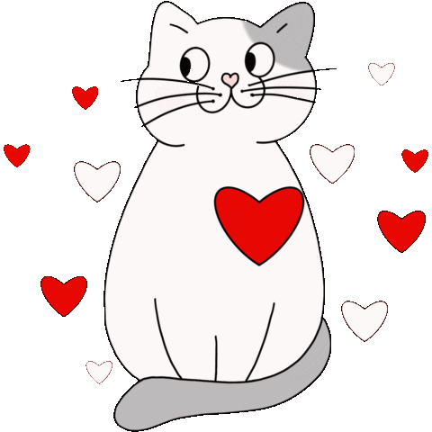 Cat Corazon Sticker
