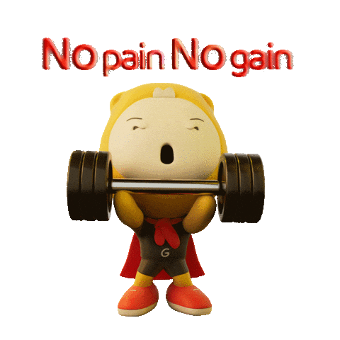 No Pain No Gain Workout Sticker by Gumazing