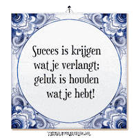 Wijsheid Geluk Sticker by Tegelspreuken.nl