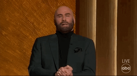 John Travolta Oscars GIF by The Academy Awards