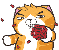 Cat Rose Sticker by MochiDad