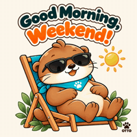 Taking It Easy Good Morning GIF by Otto the Otter by GleeSpace