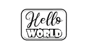 Hello World 3D Sticker by OpticalArtInc.