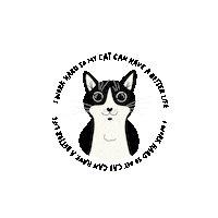 Cat Work Hard Sticker by Agence Ilargia