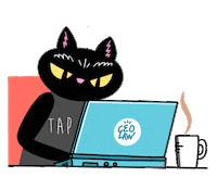 Working Black Cat Sticker by Geo Law