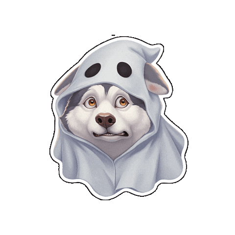 Ghost Dog Halloween Sticker by VOKI Games