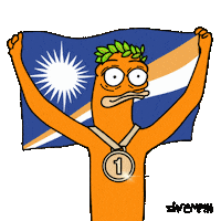 Gold Medal Flag Sticker by shremps