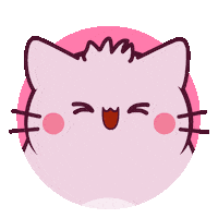 Happy Cat Sticker by Pembe