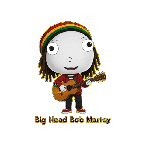 Bob Marley Love Sticker by BigHeadBob.com
