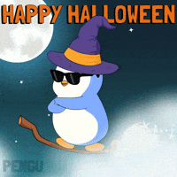 Flying Trick Or Treat GIF by Pudgy Penguins