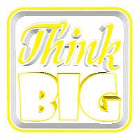 Think Big Text Sticker by OpticalArtInc.