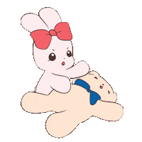 mochietomaruzou couple bear rabbit かわいい Sticker
