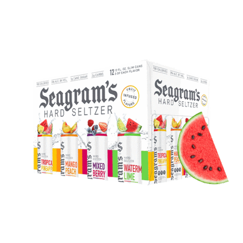SeagramsHardSeltzer giphyupload watermelon blueberry seltzer Sticker