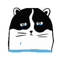 Sad Cat Sticker by La Watson