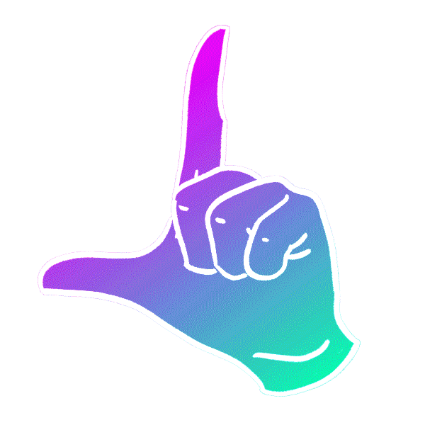 ItsLotteZ giphyupload rainbow hand nerd Sticker