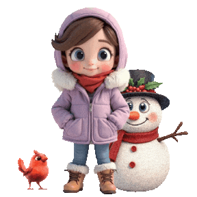 Boys Girls Snowman Sticker