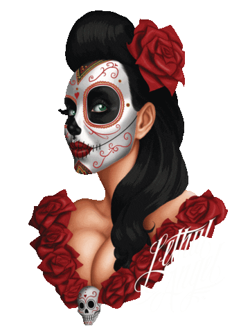 Day Of The Dead Makeup Sticker by Lethal Threat