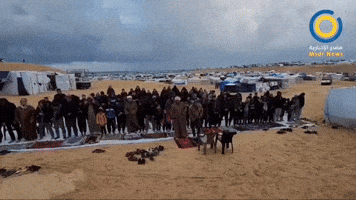 Eid Prayers Held Among Tents on Rafah Beach