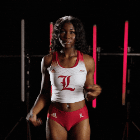 Track Field Superman GIF by Louisville Cardinals