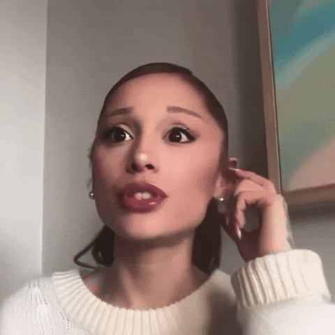 Shocked Ariana Grande GIF
