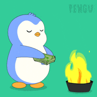 Money Burn GIF by Pudgy Penguins