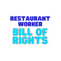 ROC_United roc united lets86 restaurant worker bill of rights Sticker