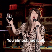 CarlaDelaney wine singing drunk bar GIF