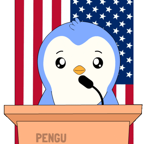 American Flag Smile GIF by Pudgy Penguins