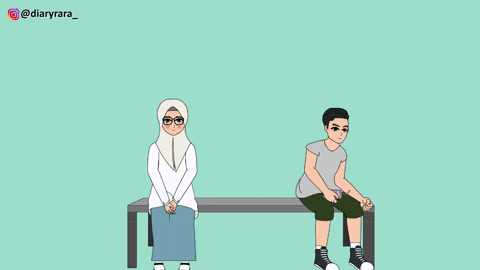 DiaryRara giphygifmaker relationship shy sliding GIF