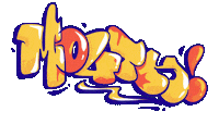josfer skull graffiti mouth spray Sticker