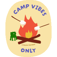 Fire Camping Sticker by Follow The Frogs