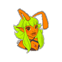 escapewithkitten art orange alien oc Sticker