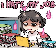 Working Hate My Job Sticker by Jin