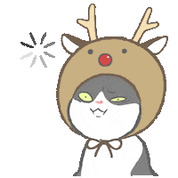 Rudolph The Red Nosed Reindeer Cat Sticker by GORO