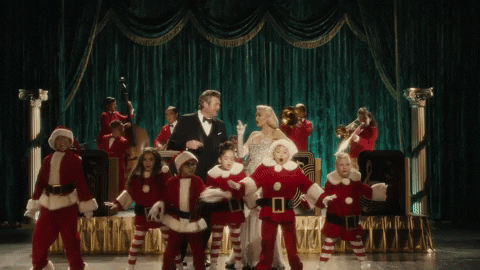 blake shelton christmas GIF by Gwen Stefani